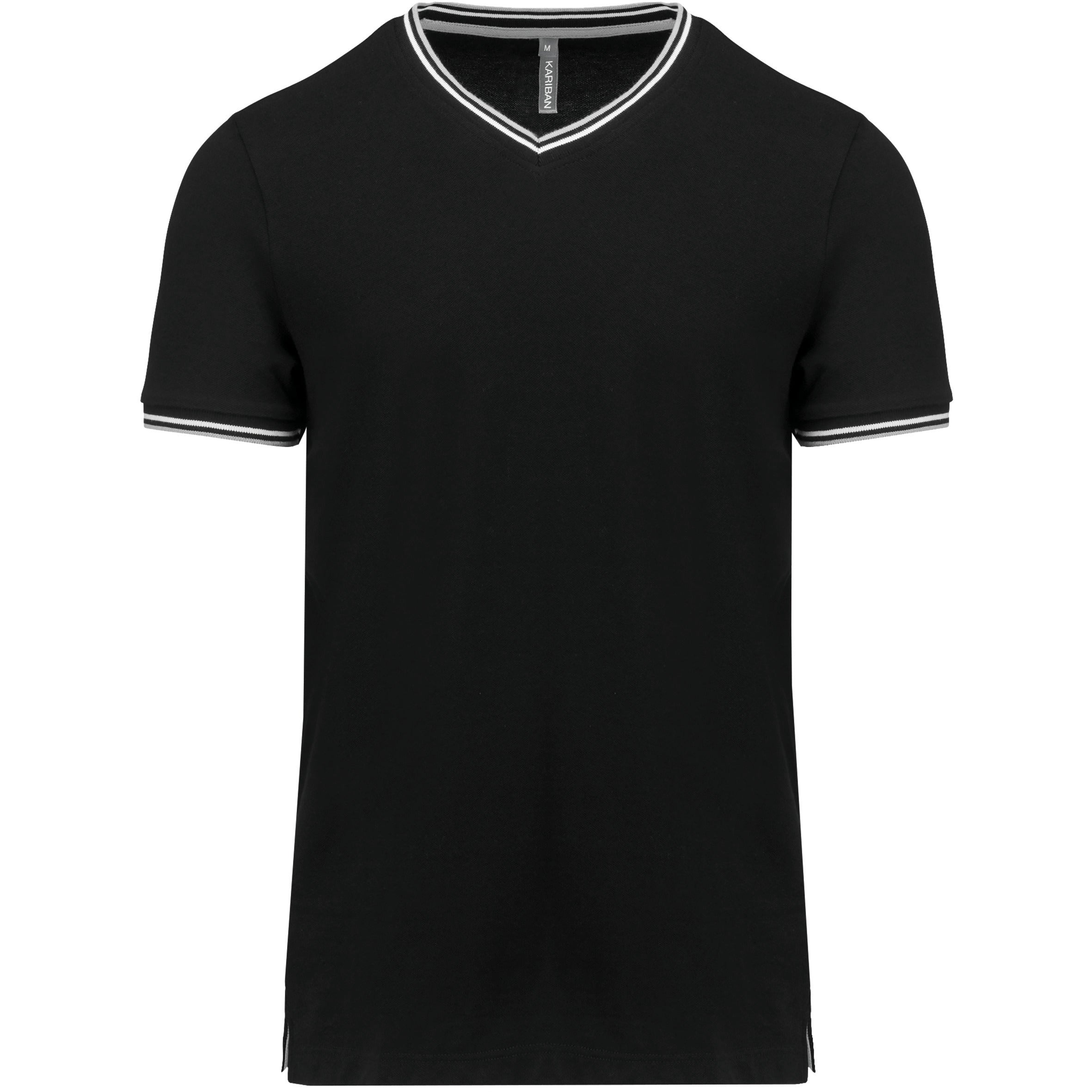 T-SHIRT MAILLE PIQUÉE COL V HOMME