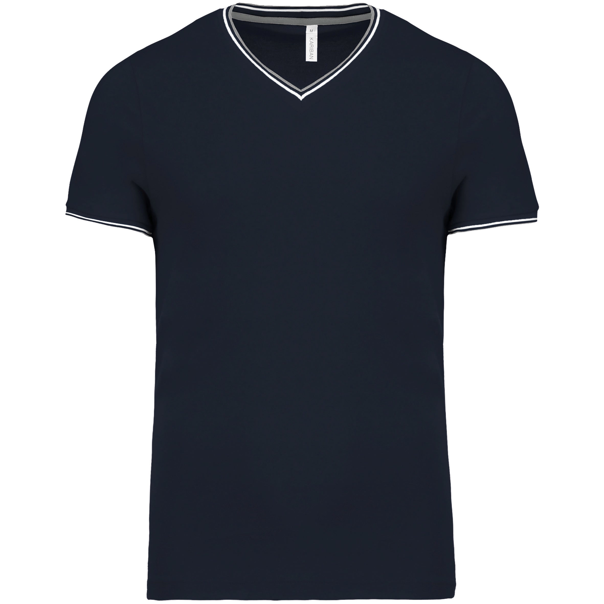 T-SHIRT MAILLE PIQUÉE COL V HOMME