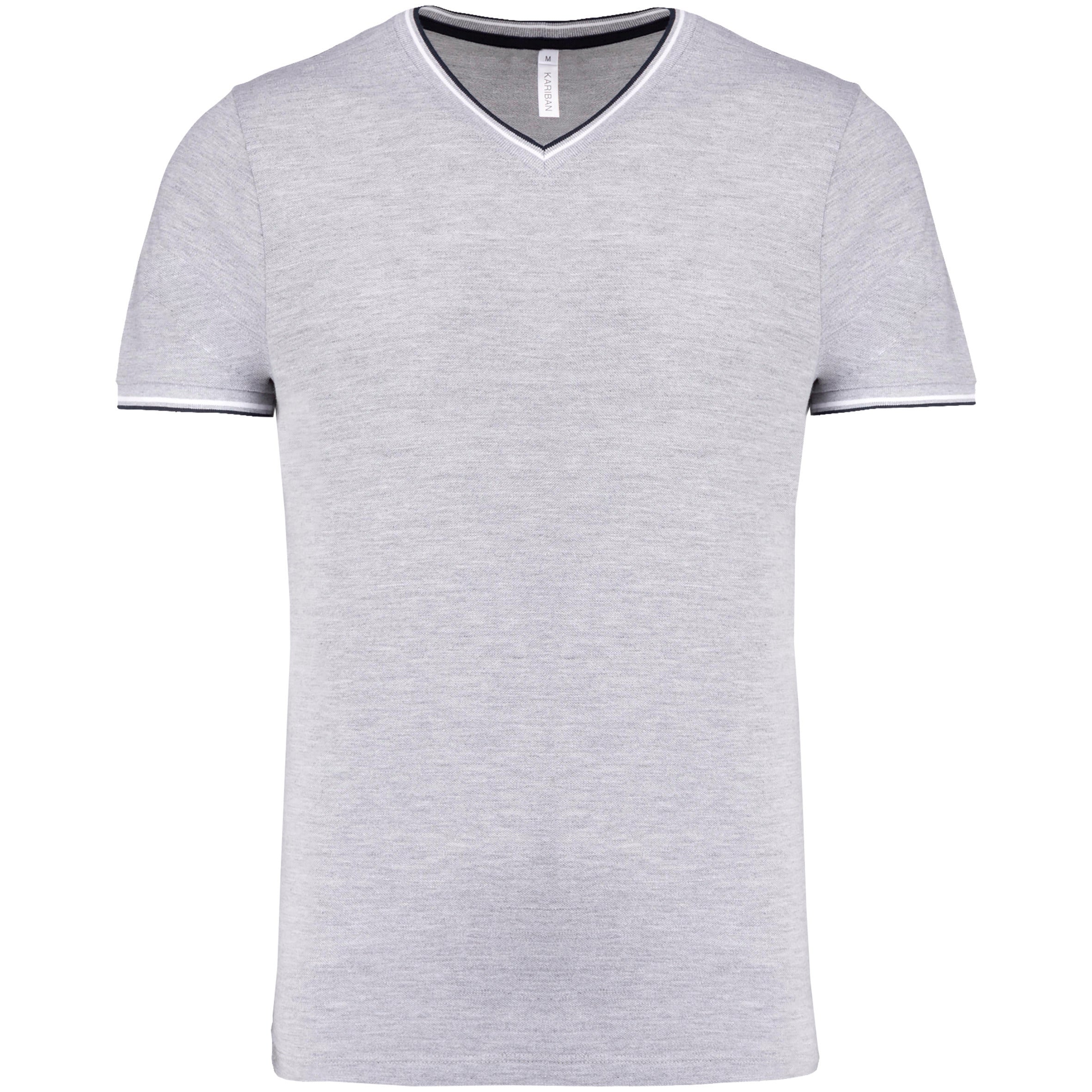 T-SHIRT MAILLE PIQUÉE COL V HOMME